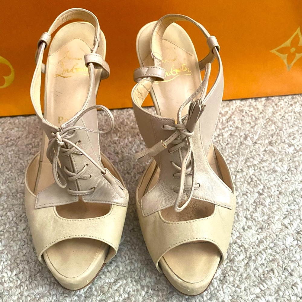Christian Louboutin size 38.5 lace up heels